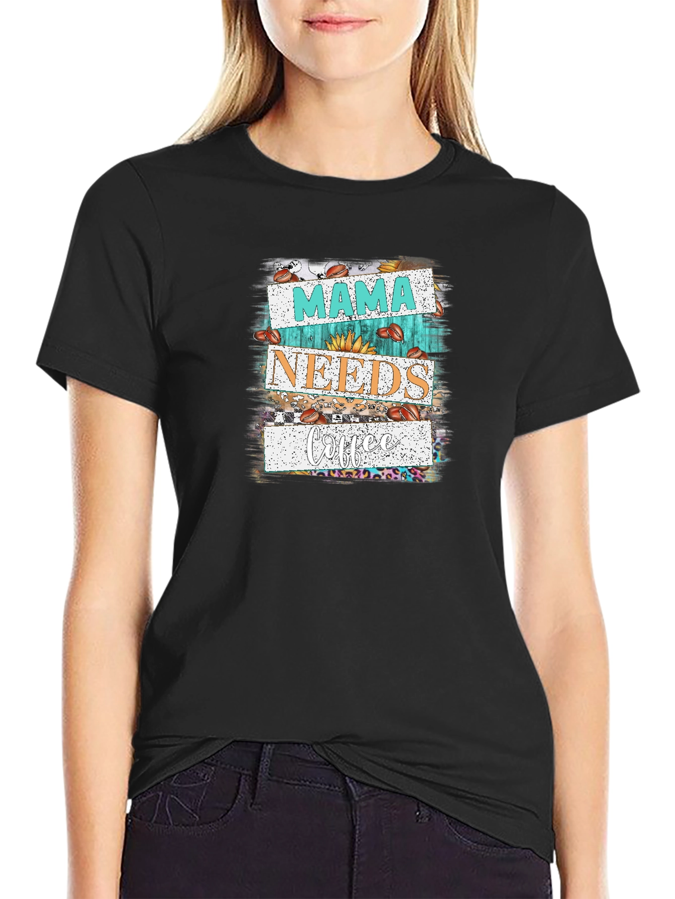 Mama Needs Coffee Graphic Tee - Trendy Black Shirt