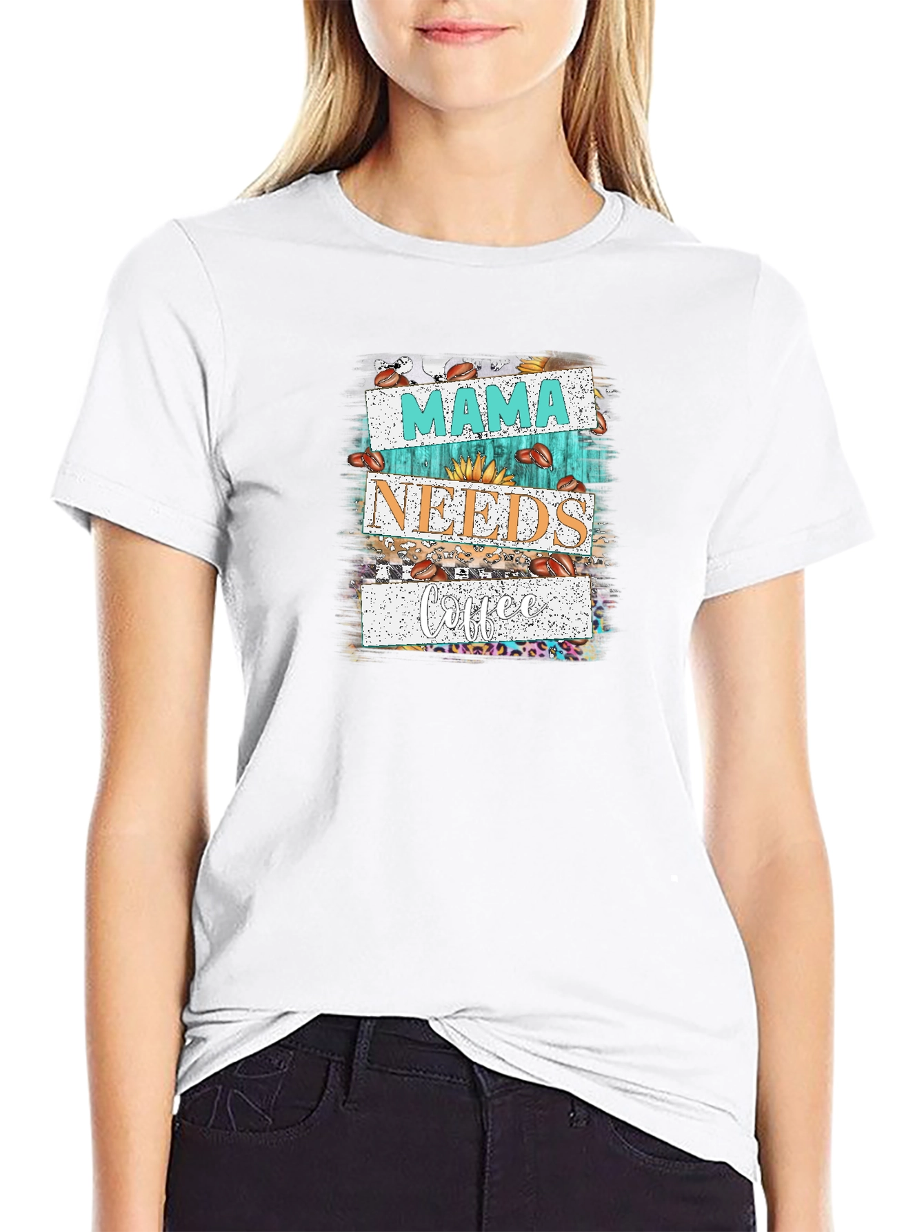 Mama Needs Coffee Graphic Tee - Trendy Black Shirt