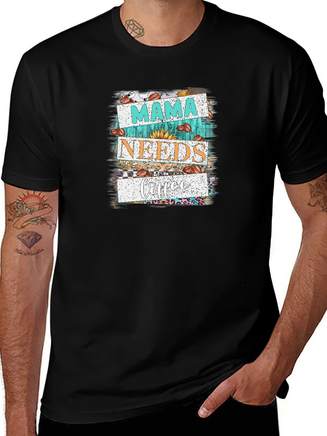 Mama Needs Coffee Graphic Tee - Trendy Black Shirt