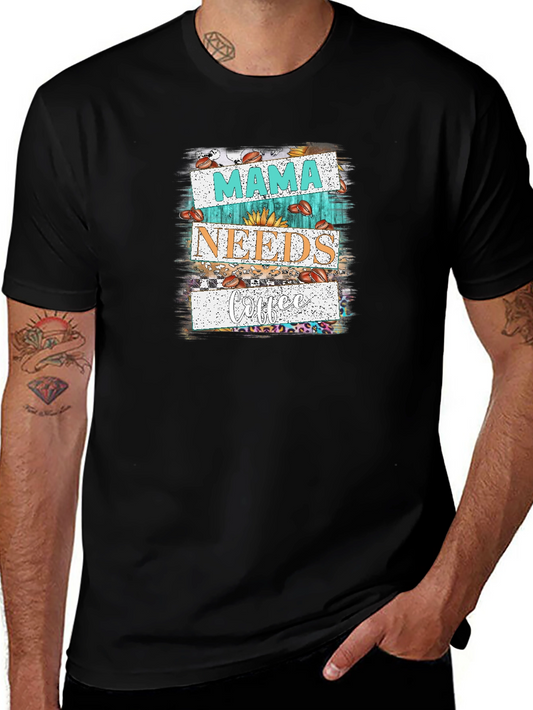 Mama Needs Coffee Graphic Tee - Trendy Black Shirt