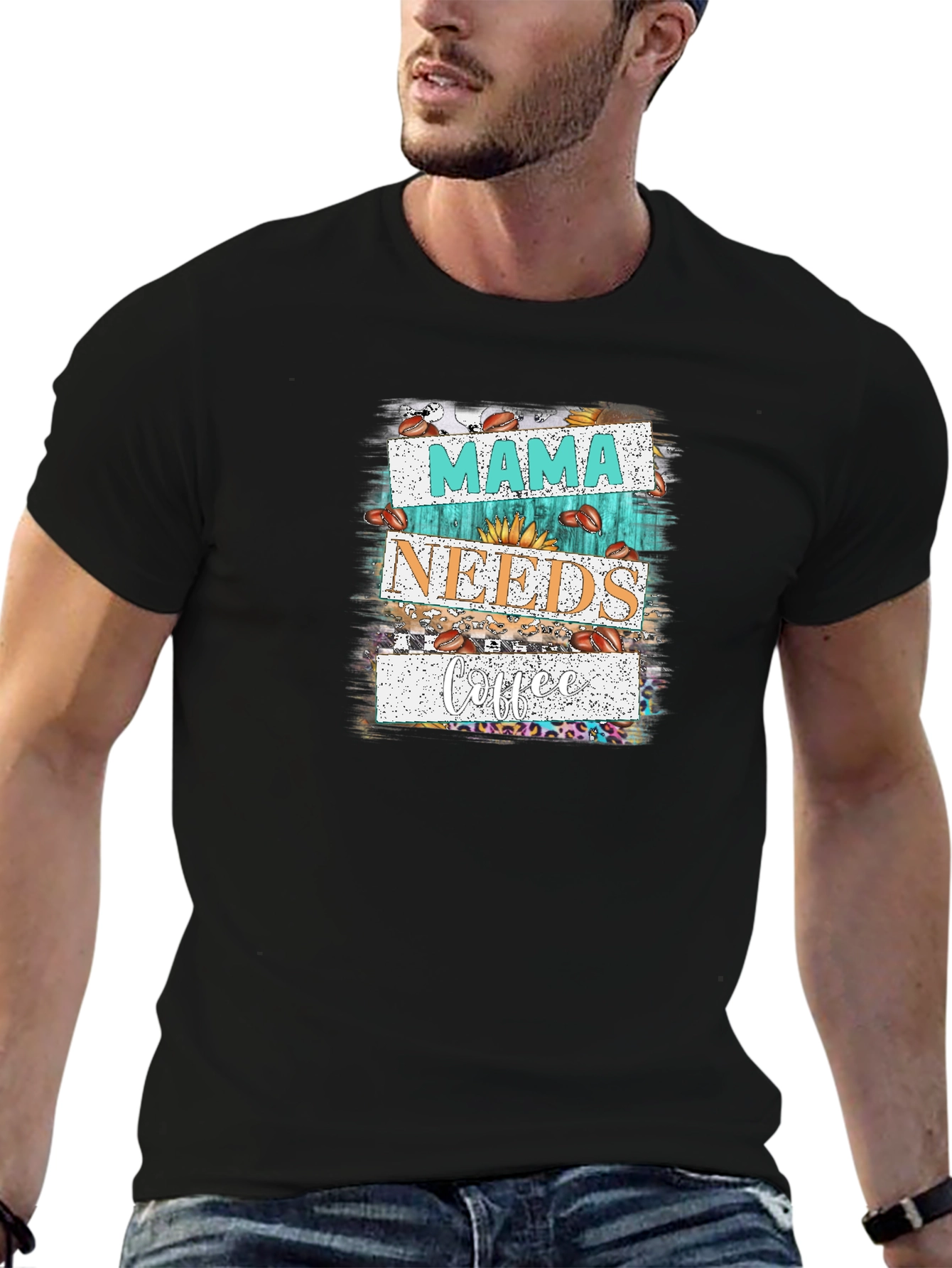 Mama Needs Coffee Graphic Tee - Trendy Black Shirt