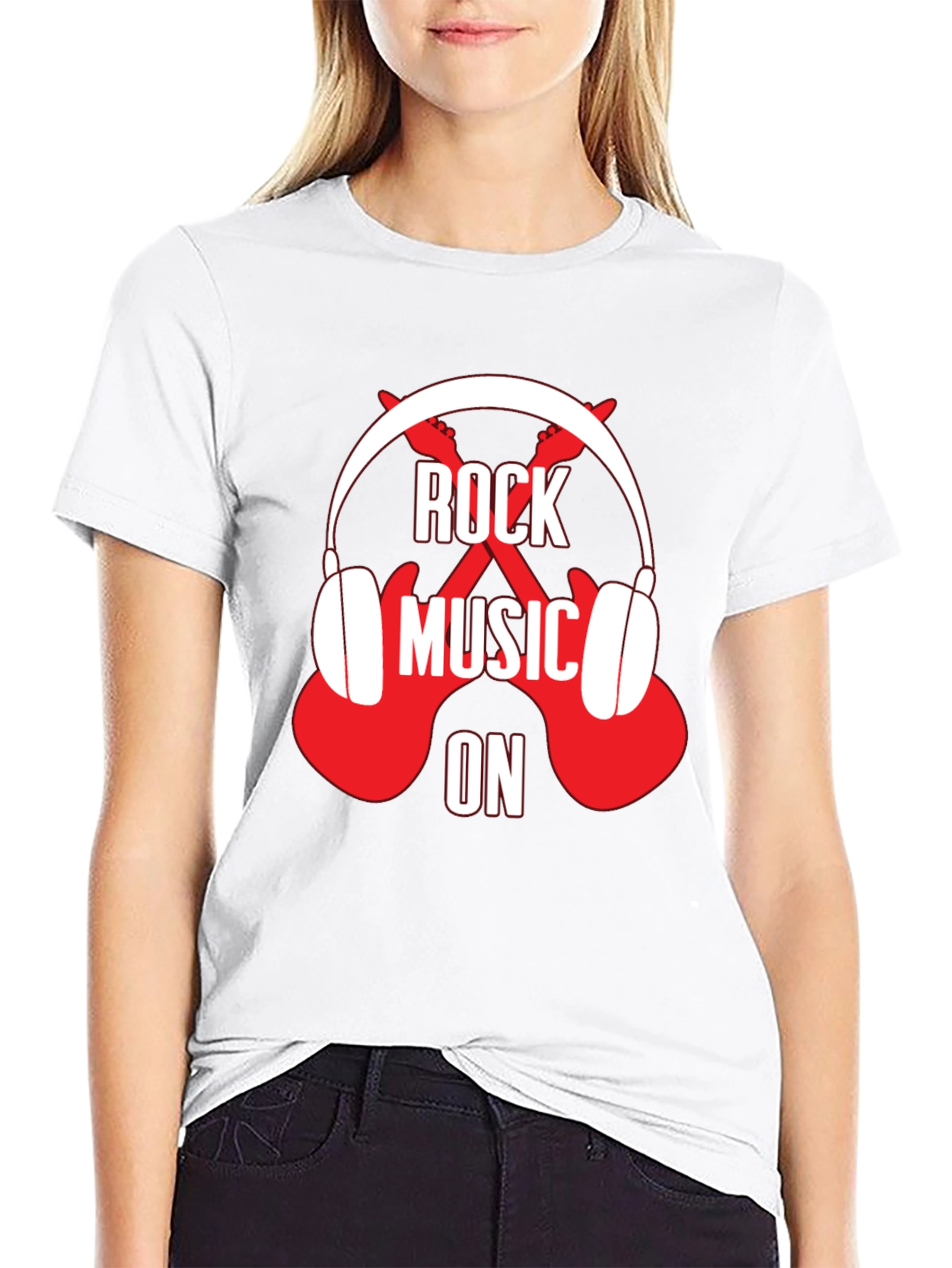 Rock Music On Graphic Tee - Black T-Shirt