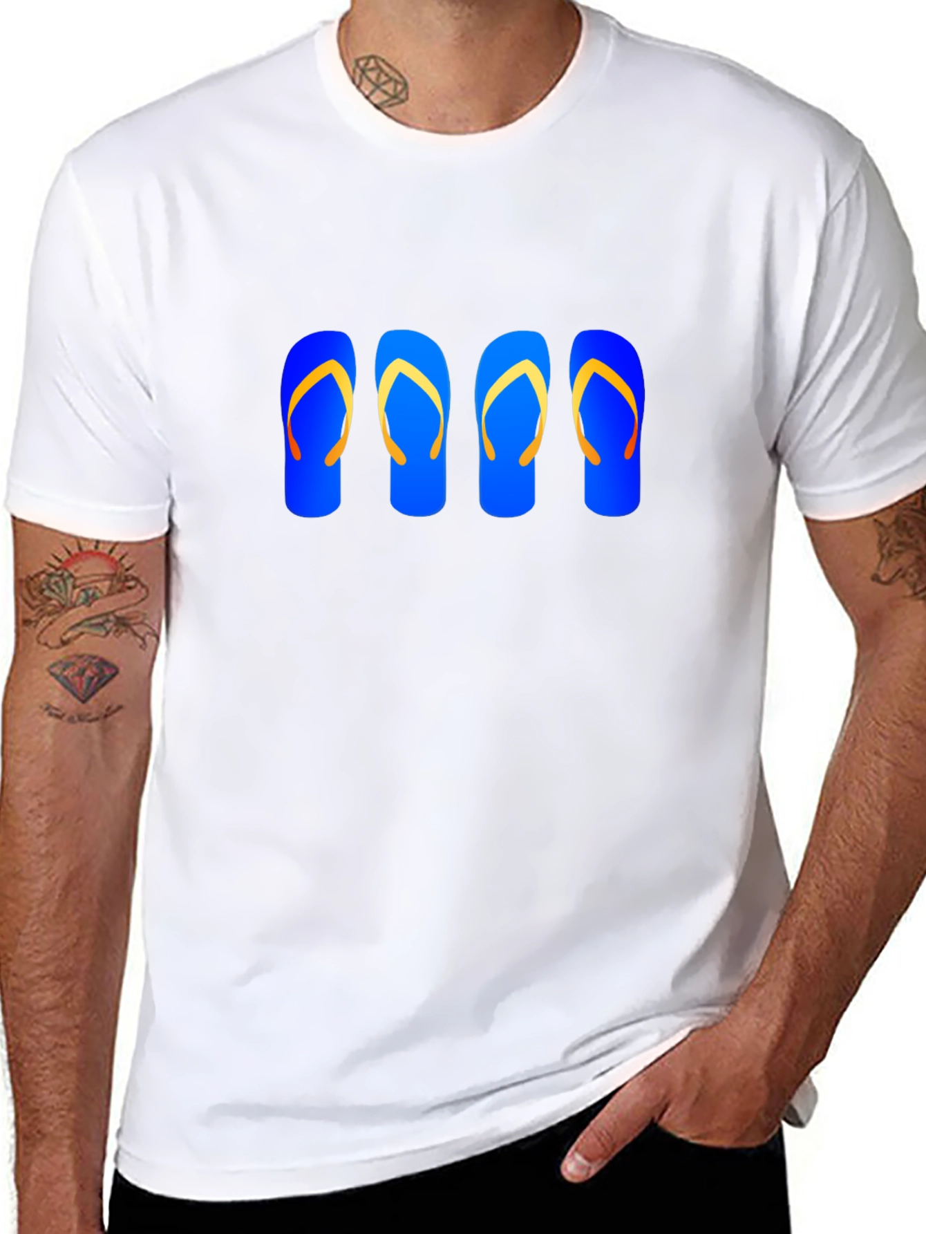 Flip Flop Graphic Tee - Casual Black T-Shirt