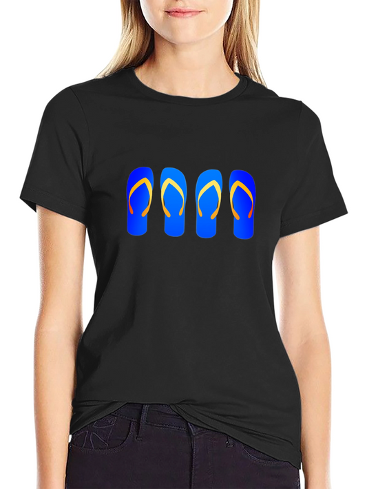 Flip Flop Graphic Tee - Casual Black T-Shirt