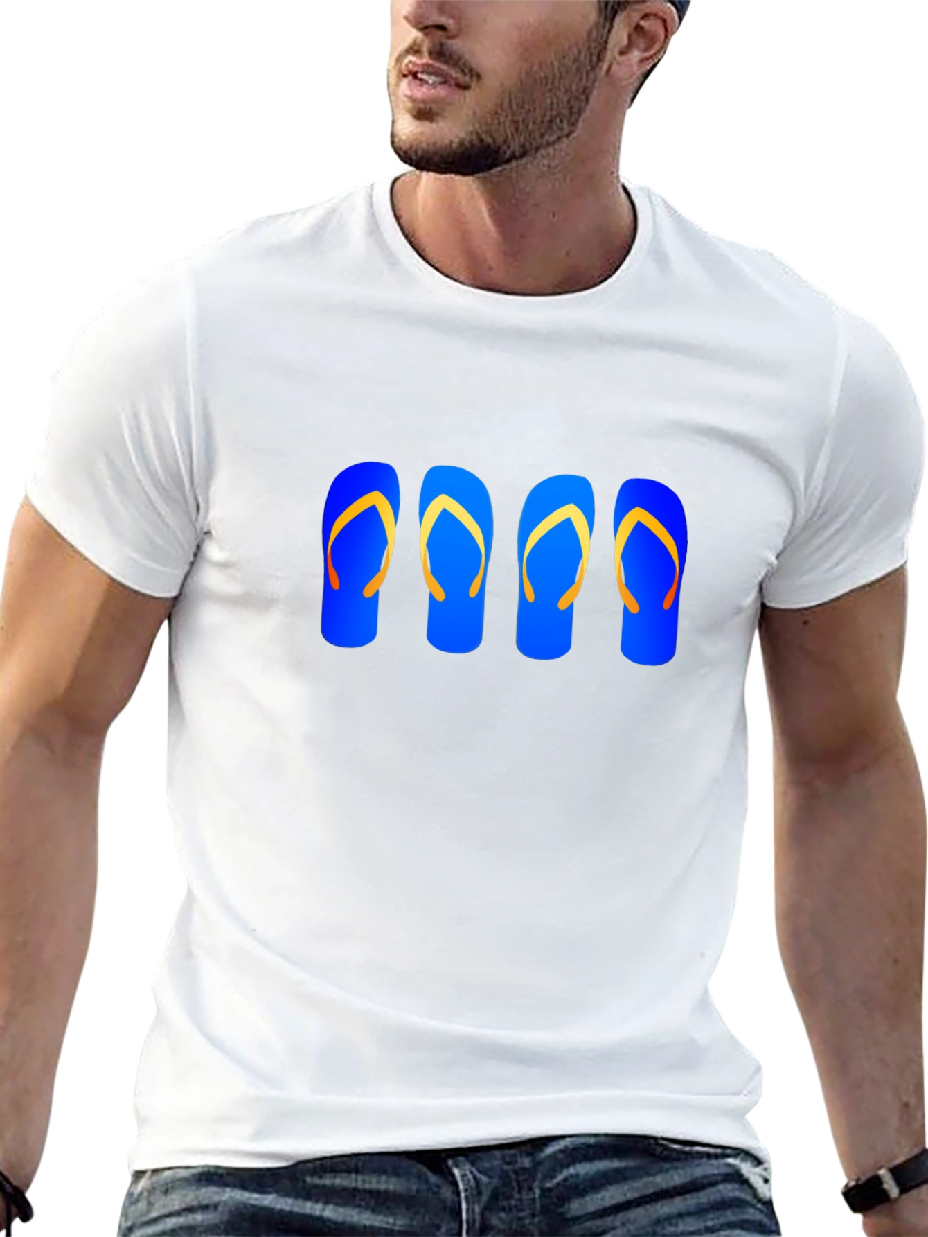 Flip Flop Graphic Tee - Casual Black T-Shirt