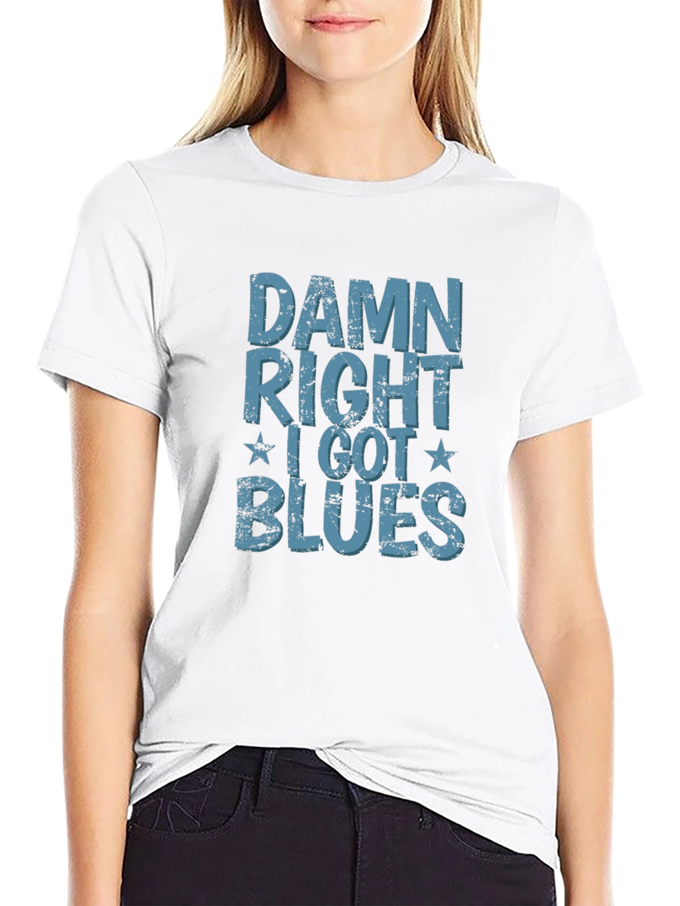 Damn Right I Got Blues T-Shirt - Distressed Design
