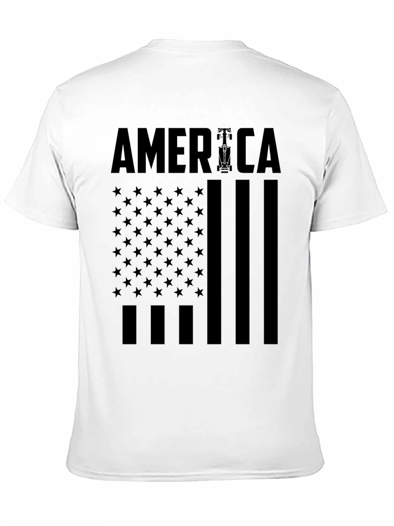 USA Flag Formula 1 T-Shirt - Black