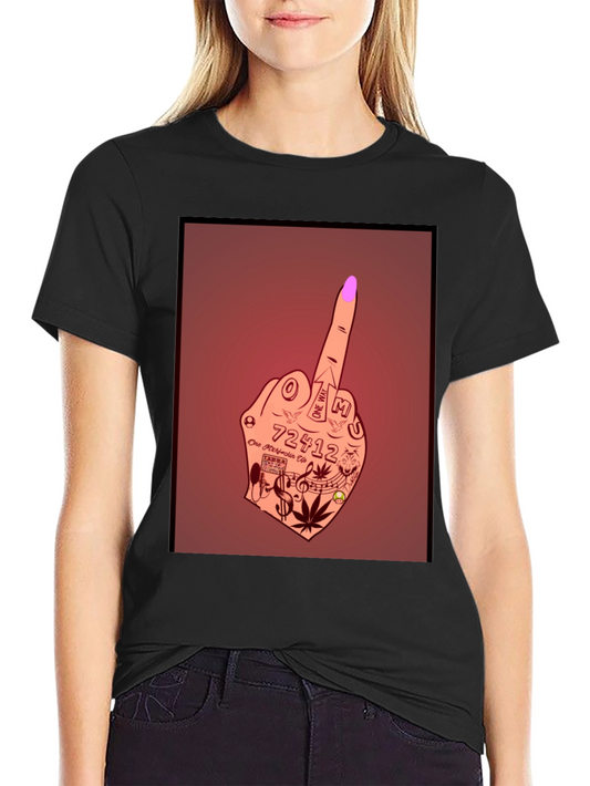 Tattoo Hand Gesture Graphic Tee - Bold Style