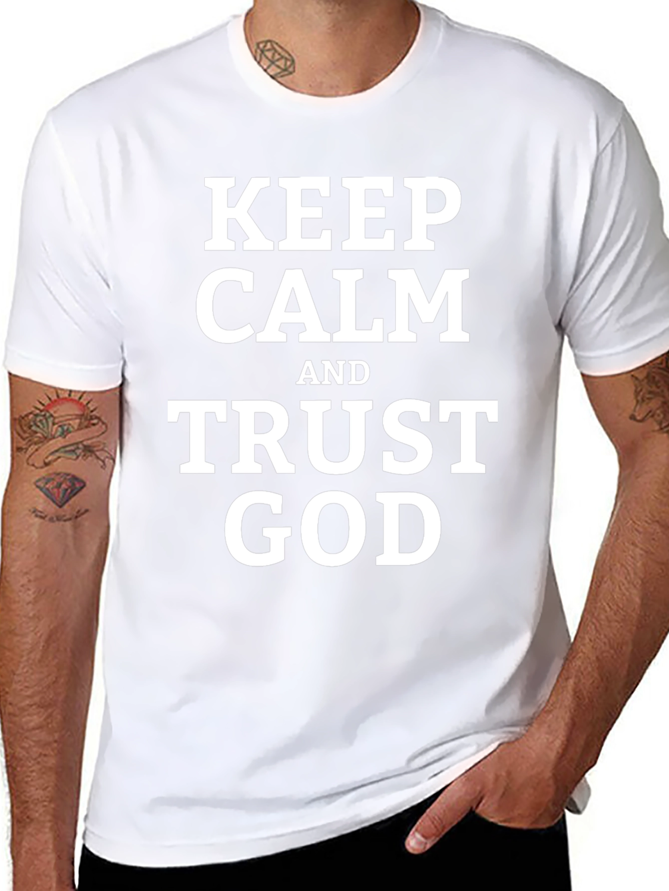 Keep Calm and Trust God Black T-Shirt