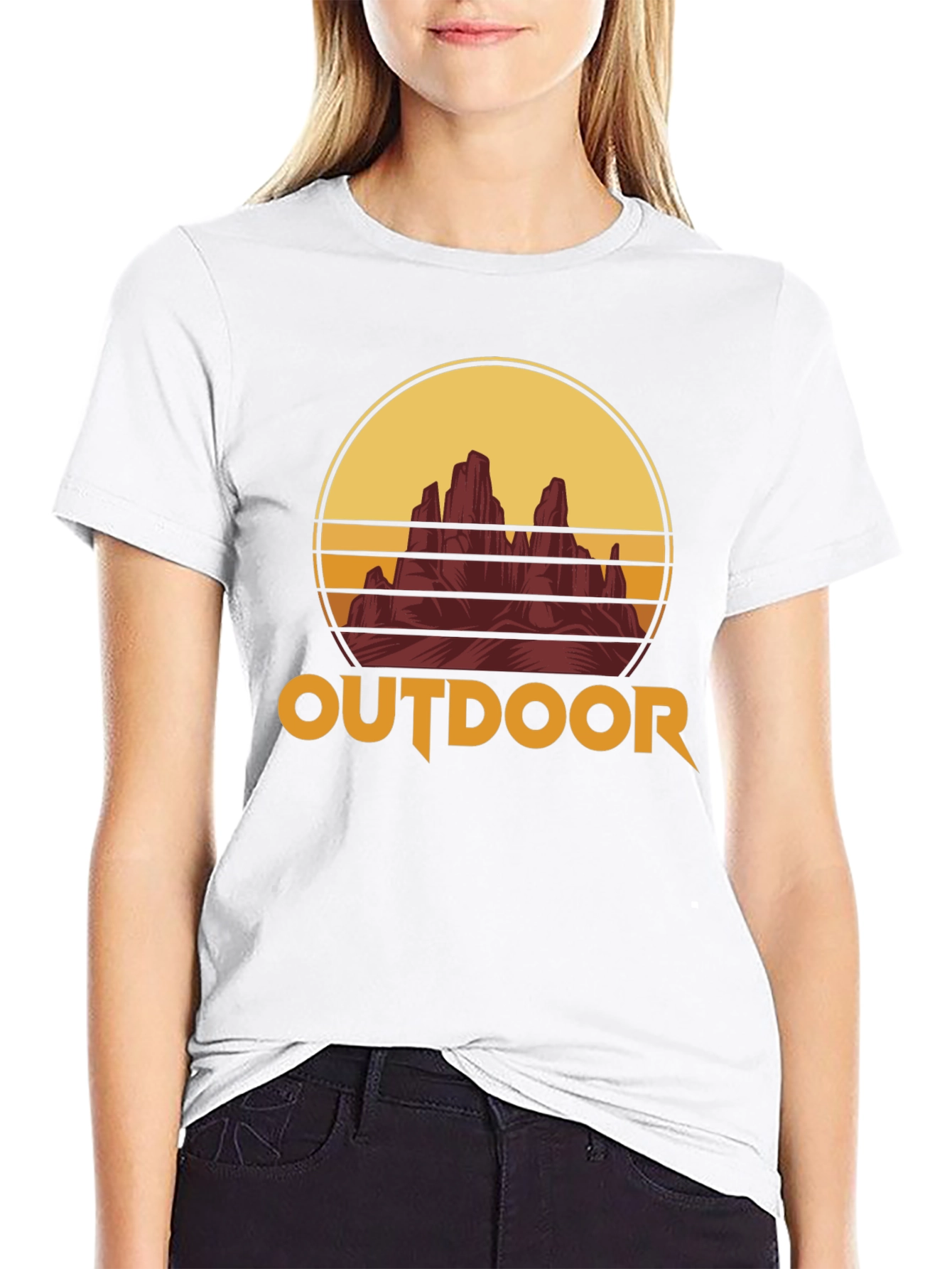 Outdoor Adventure T-Shirt - Mountain Sunset Graphic
