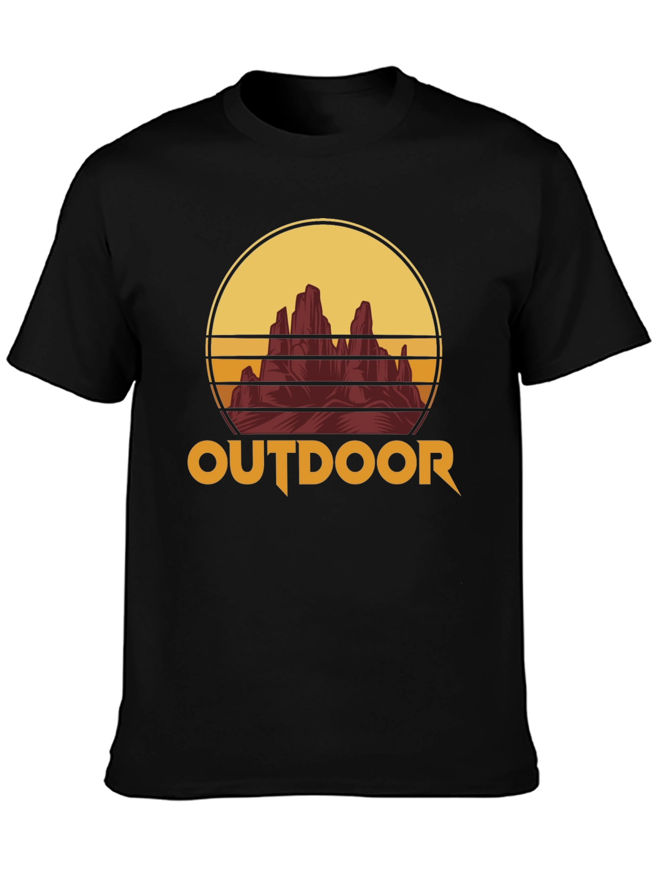 Outdoor Adventure T-Shirt - Mountain Sunset Graphic