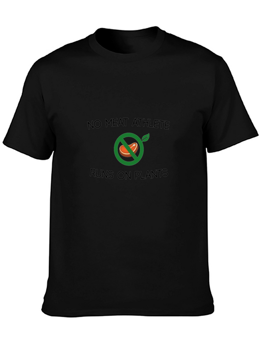 No Meat Athlete Runs On Plants Black Tee