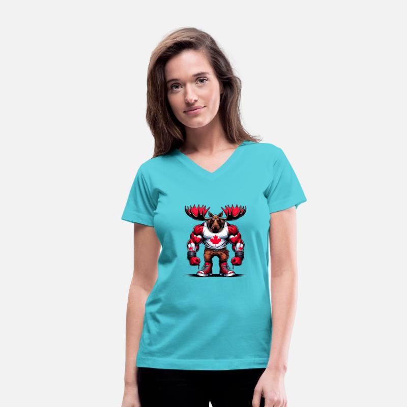 Canada elk with national flag