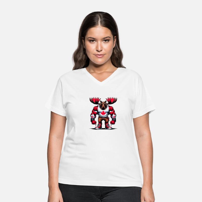 Canada elk with national flag