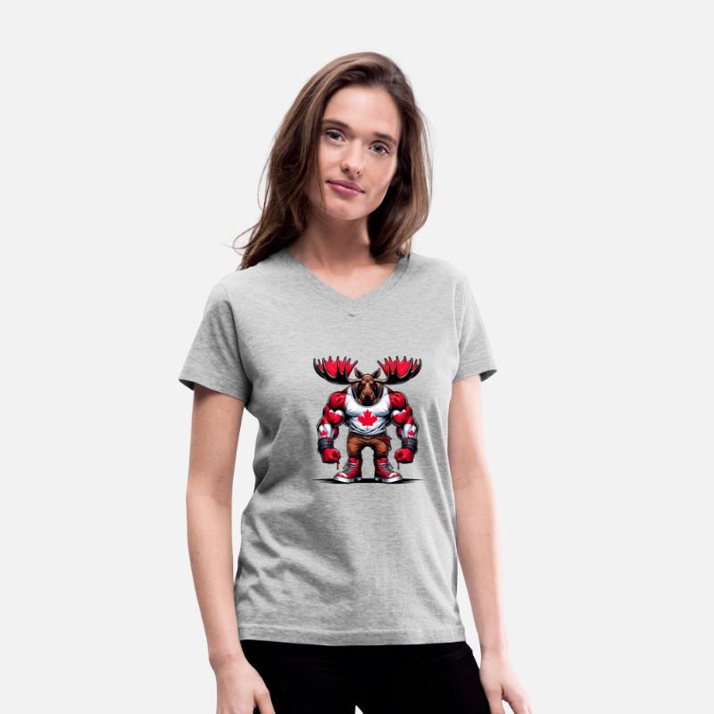 Canada elk with national flag