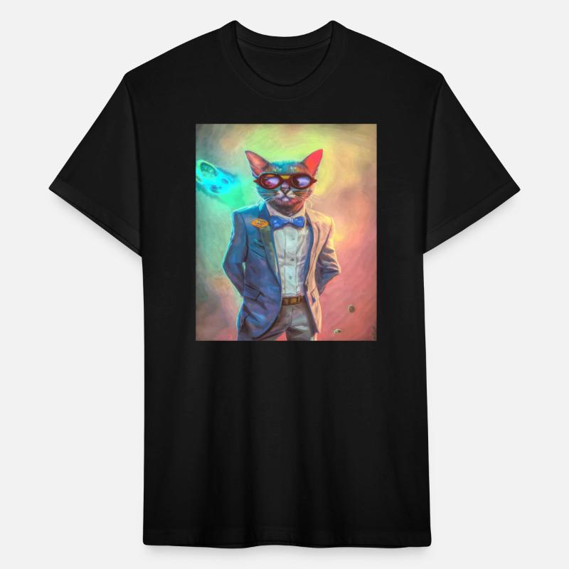 Cat Portrait Sunglasses Cool Suit contrasting colo