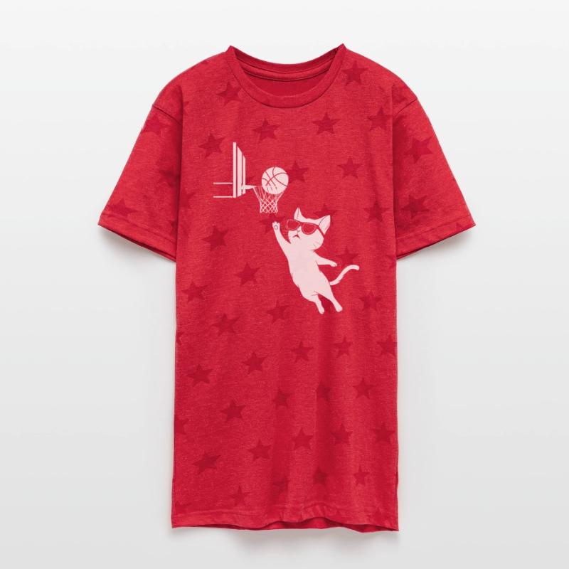 Cat Wearing Sunglasses Dunking Basketball