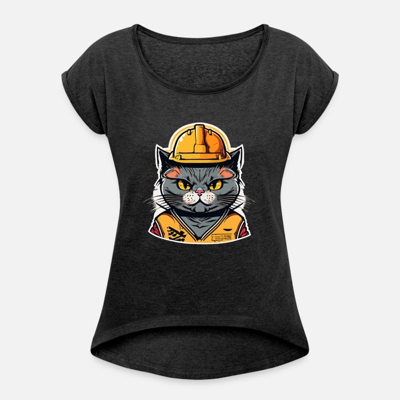 Cat with hard hat