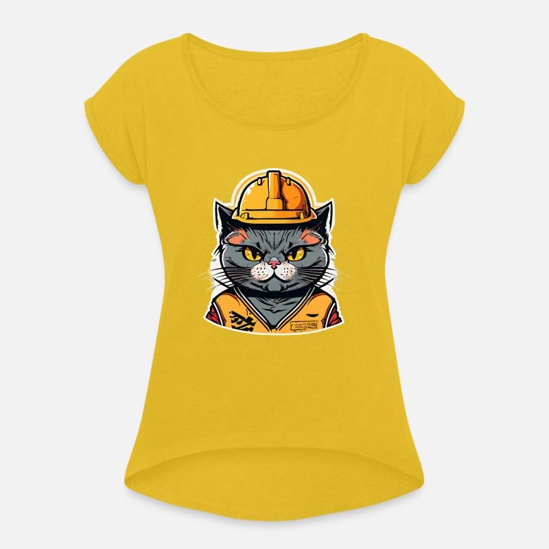 Cat with hard hat