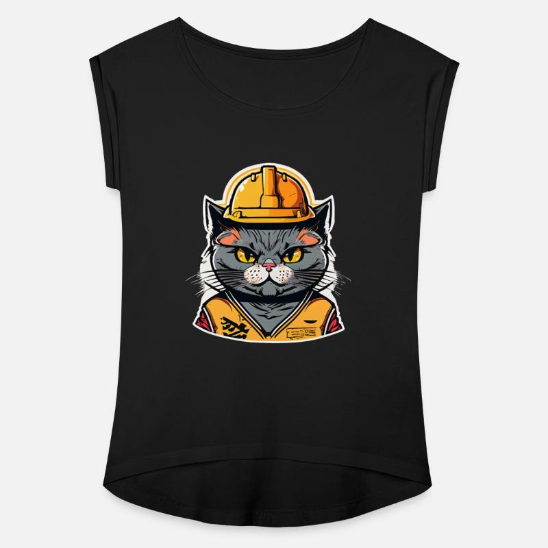Cat with hard hat