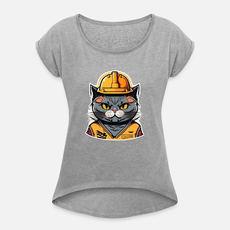 Cat with hard hat