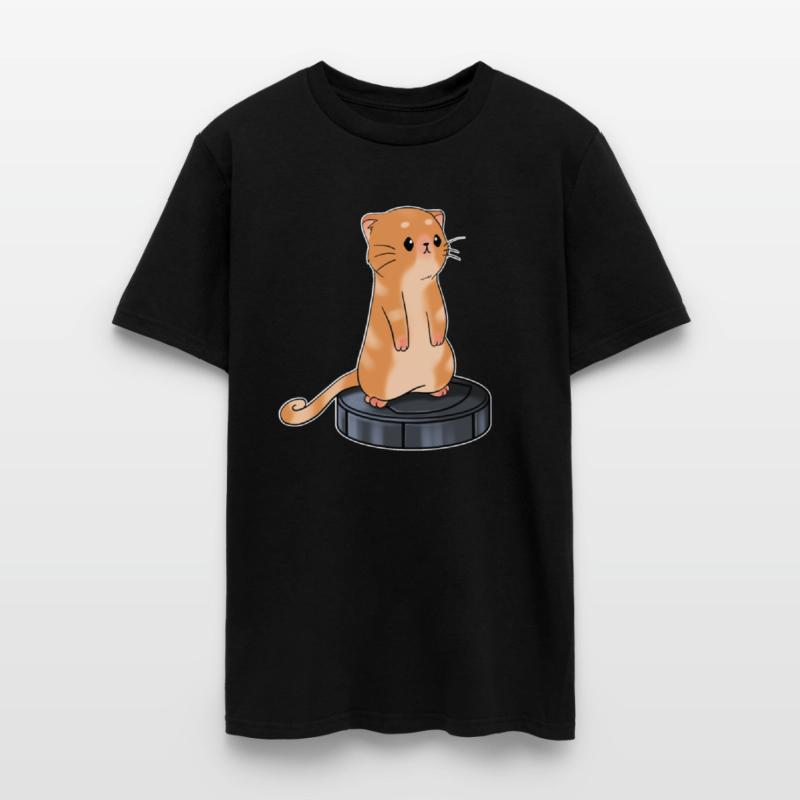 Cat With Robot Vacuum Cleaner