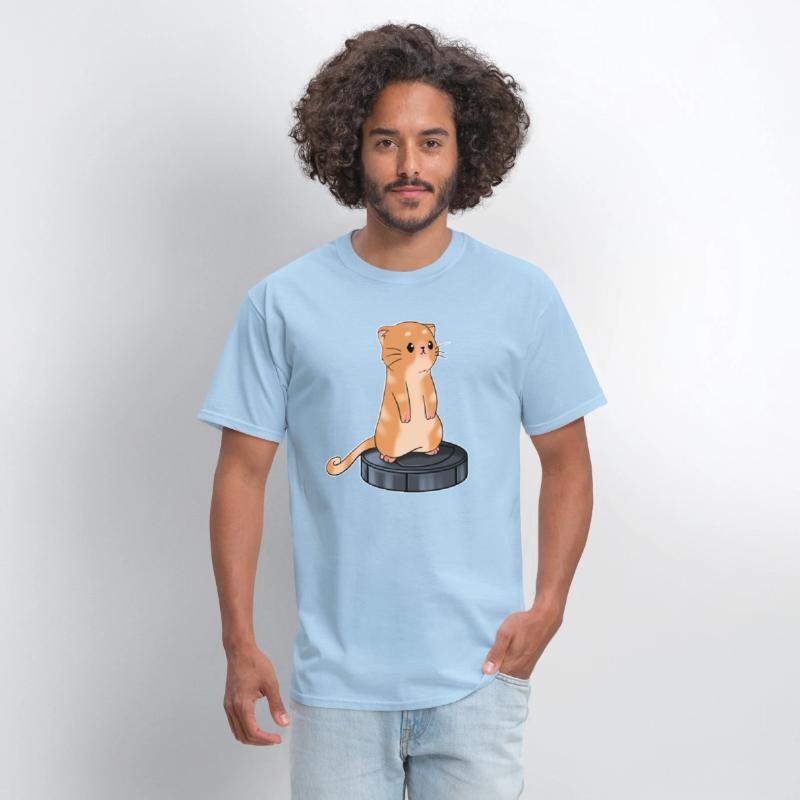 Cat With Robot Vacuum Cleaner