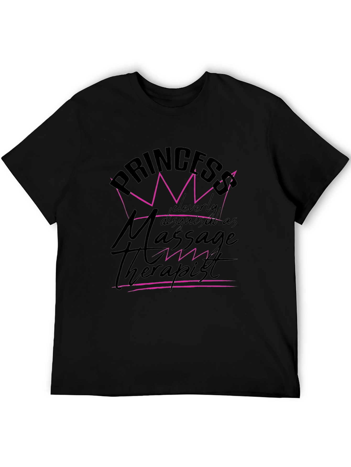 Princess Massage Therapist Black Graphic Tee