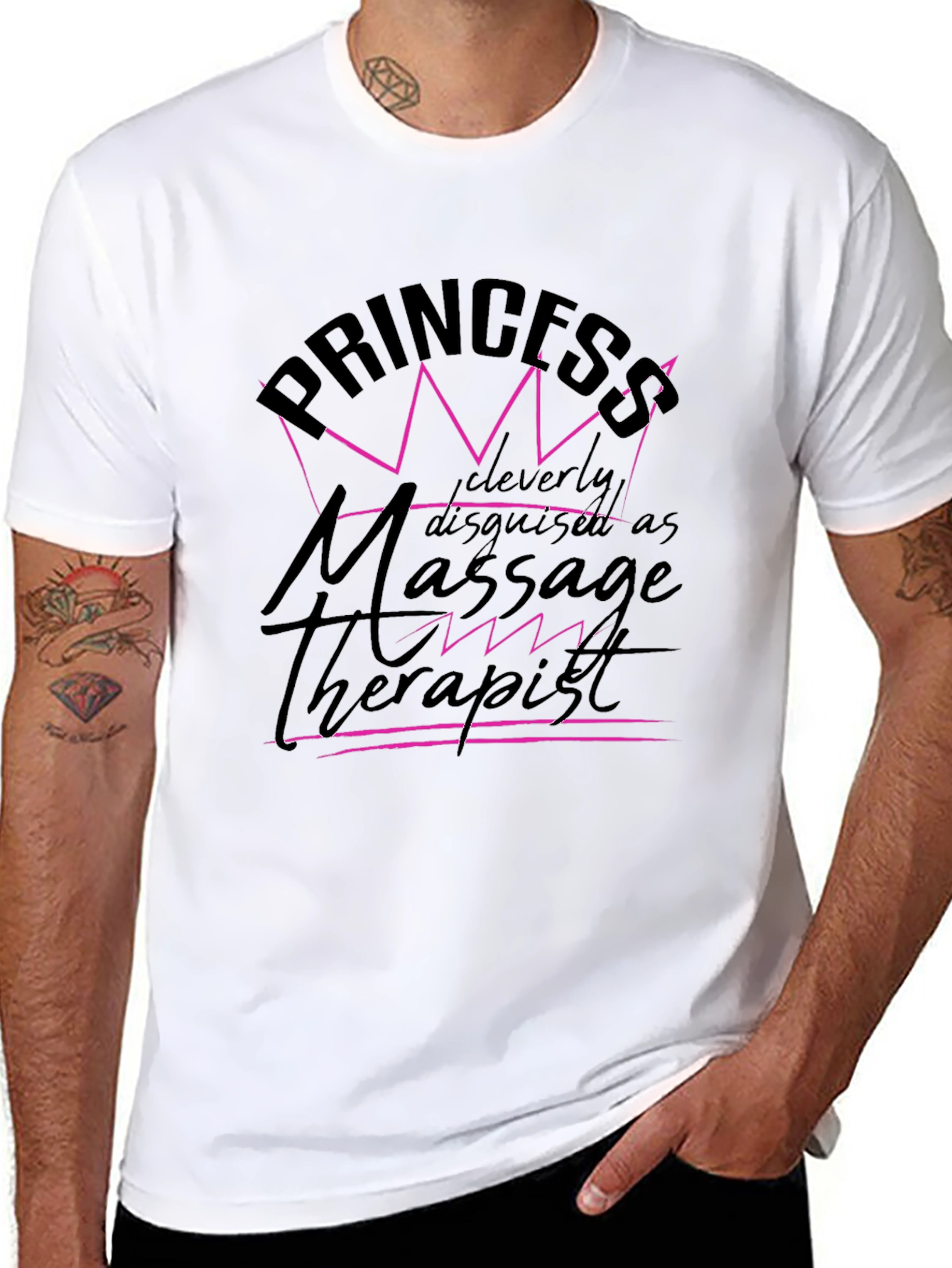 Princess Massage Therapist Black Graphic Tee