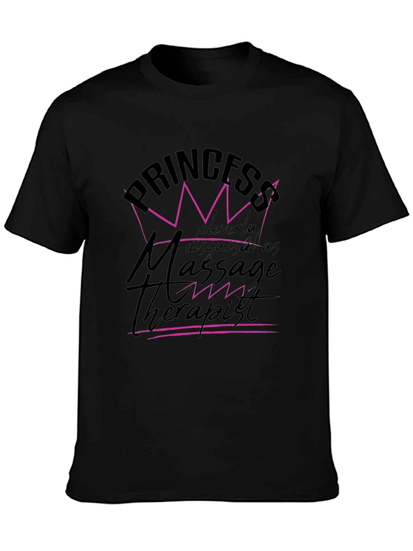 Princess Massage Therapist Black Graphic Tee