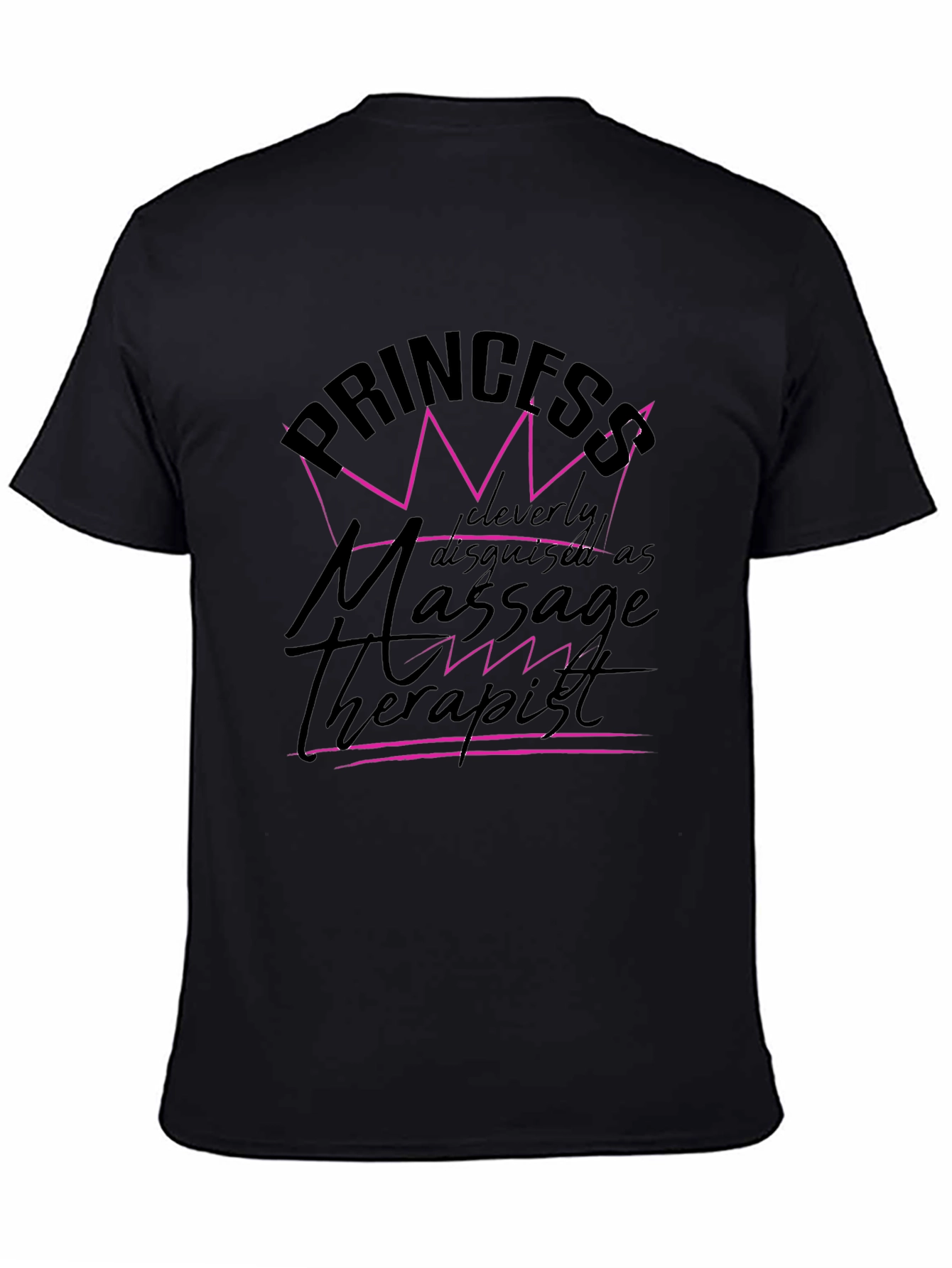 Princess Massage Therapist Black Graphic Tee