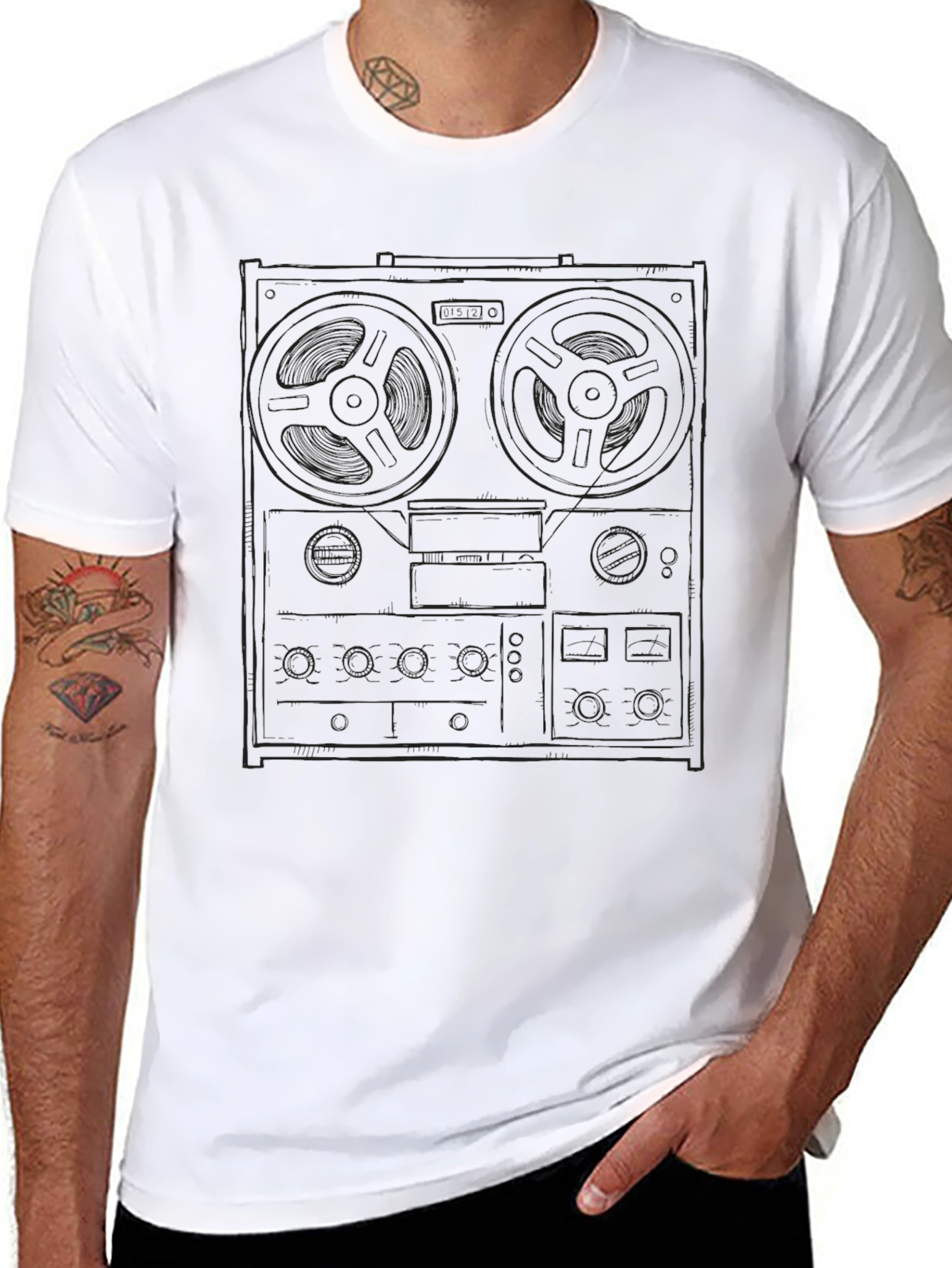 Retro Reel-to-Reel Tape Deck Graphic Tee