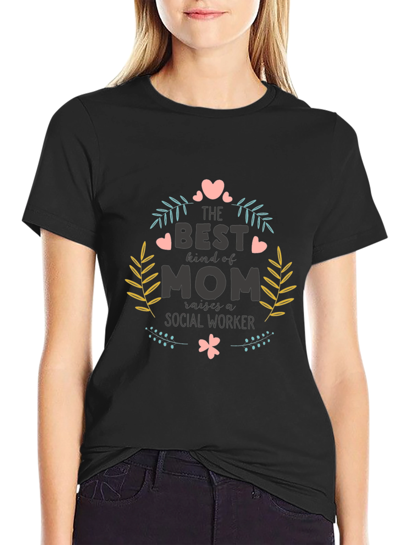 Best Kind of Mom Social Worker Graphic T-Shirt