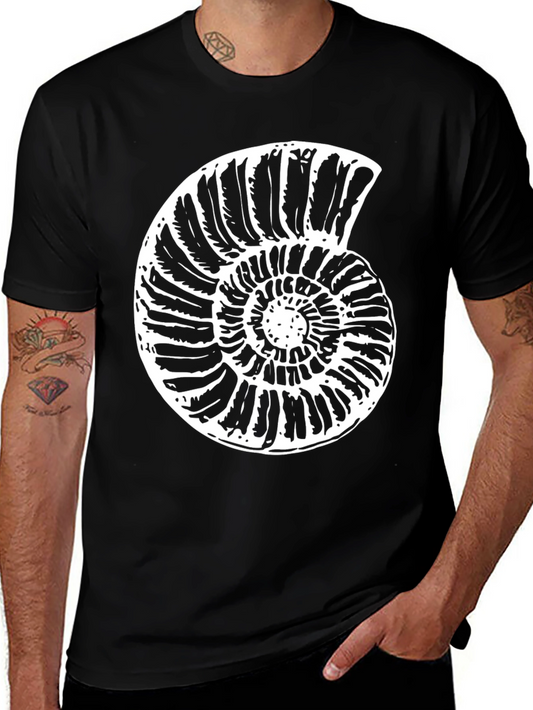 Fossil Graphic Tee - Black Cotton Crew Neck