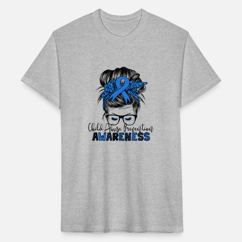 Child Abuse Prevention Awareness Messy Hair Bun