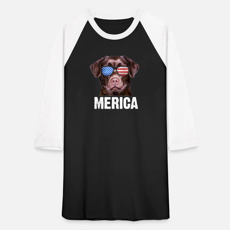 Chocolate Lab USA 4th July American Flag Labrador