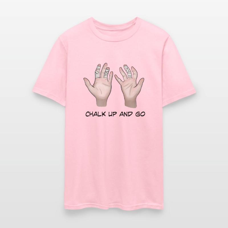 Climber hands. Chalk up and go.