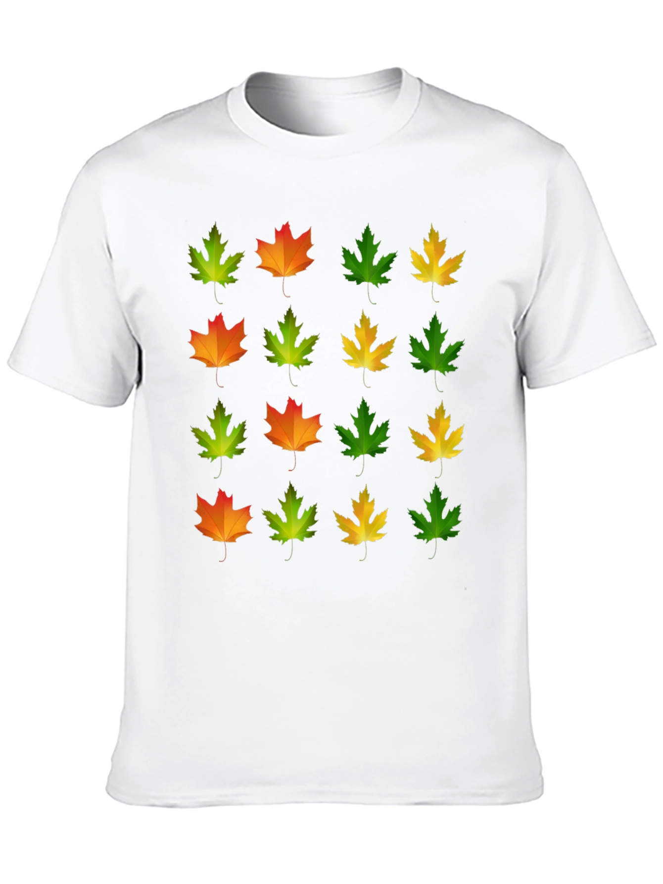 Autumn Leaves Graphic Tee - Black Cotton T-Shirt