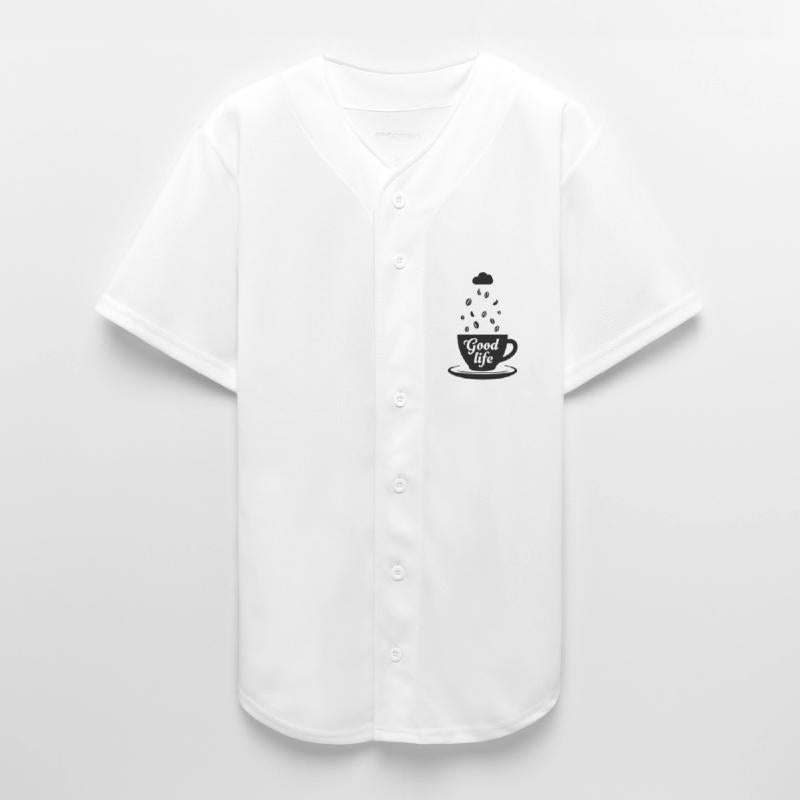 Coffee Cup with "Good Life" Text and Coffee