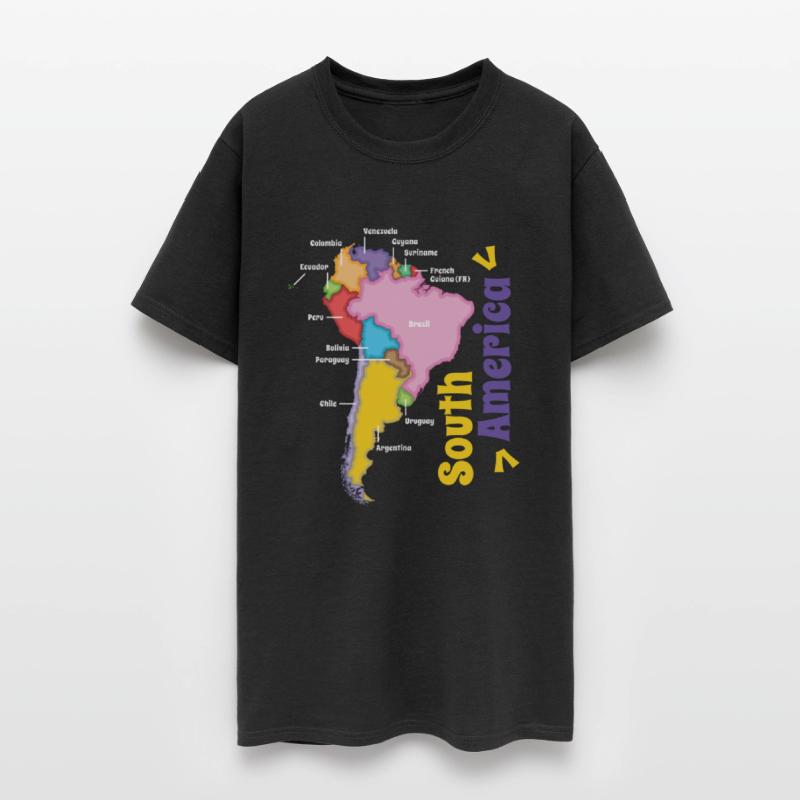 Colorful Map Of South America