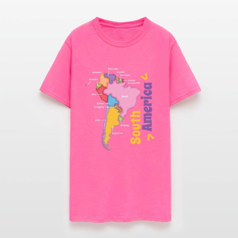 Colorful Map Of South America