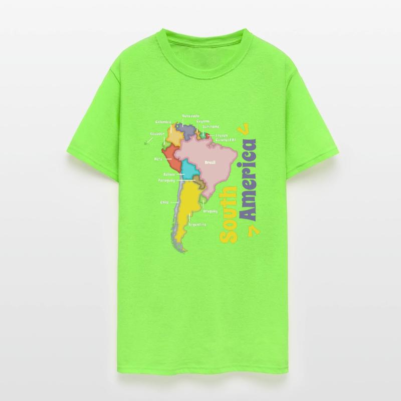 Colorful Map Of South America