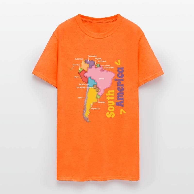 Colorful Map Of South America