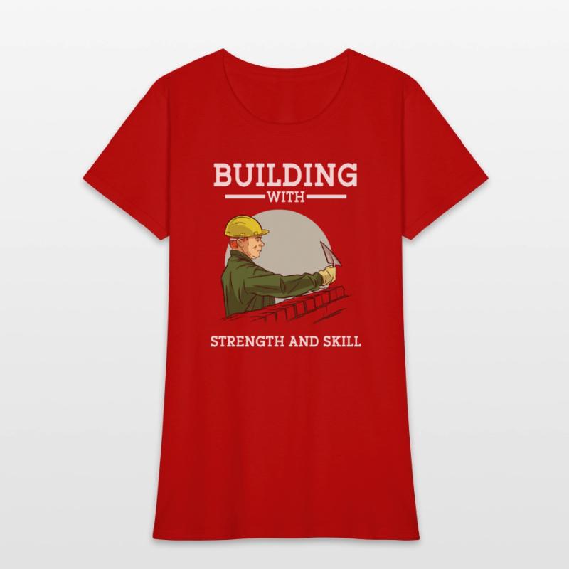 Construction worker building with strength & skill