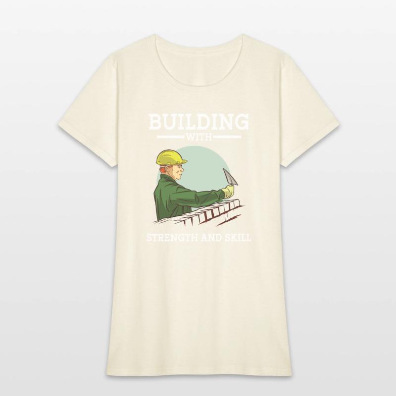 Construction worker building with strength & skill