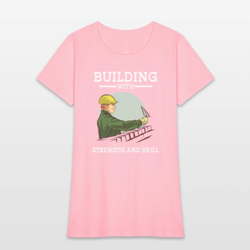 Construction worker building with strength & skill
