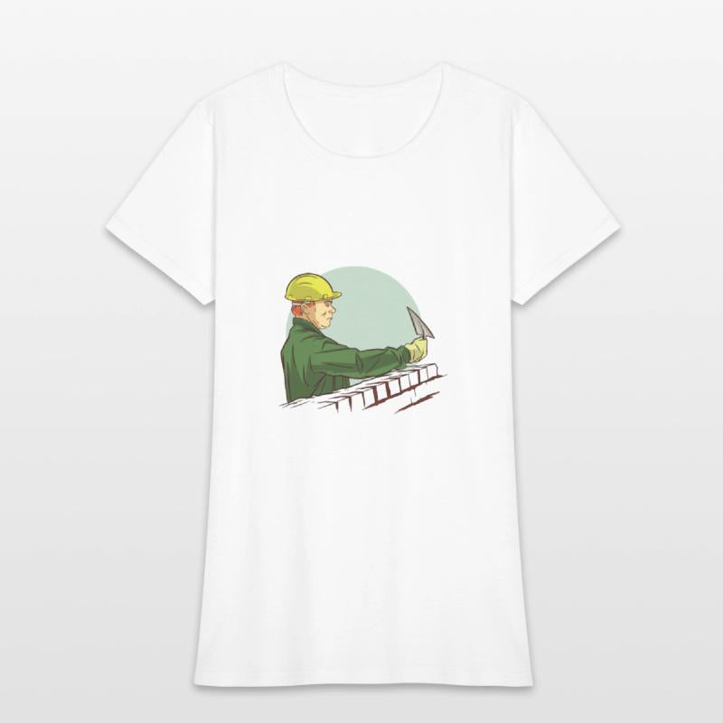 Construction worker building with strength & skill