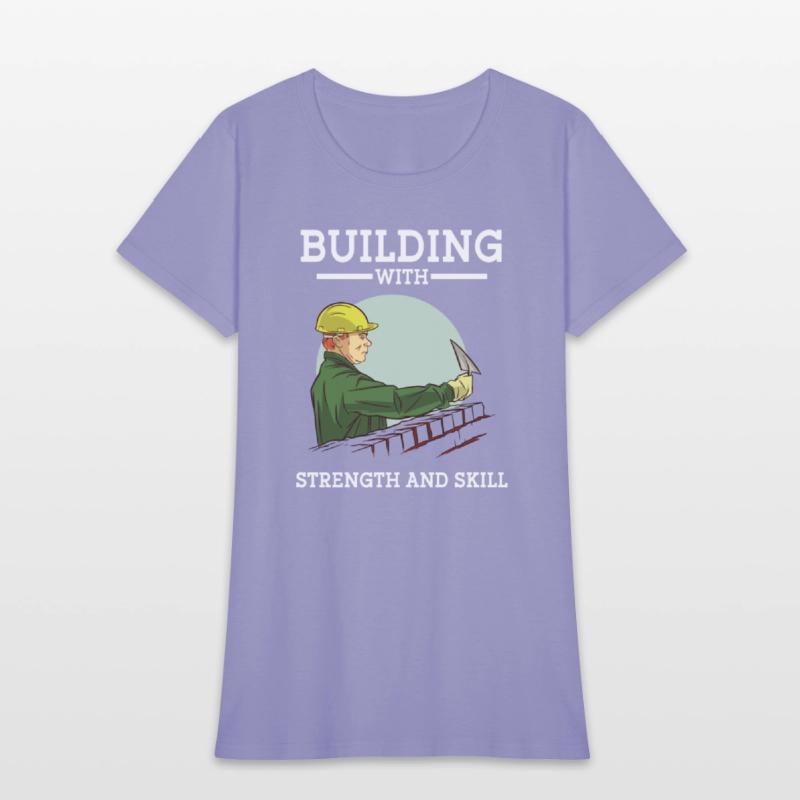 Construction worker building with strength & skill