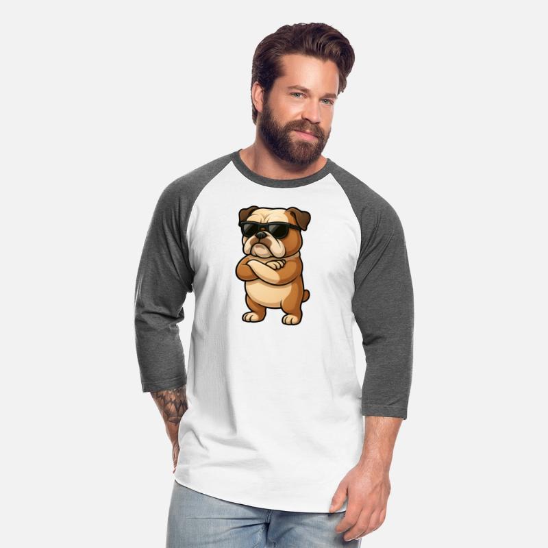 Cool bulldog gamer cartoon confident gangster