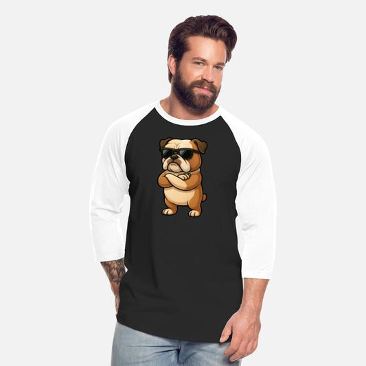 Cool bulldog gamer cartoon confident gangster